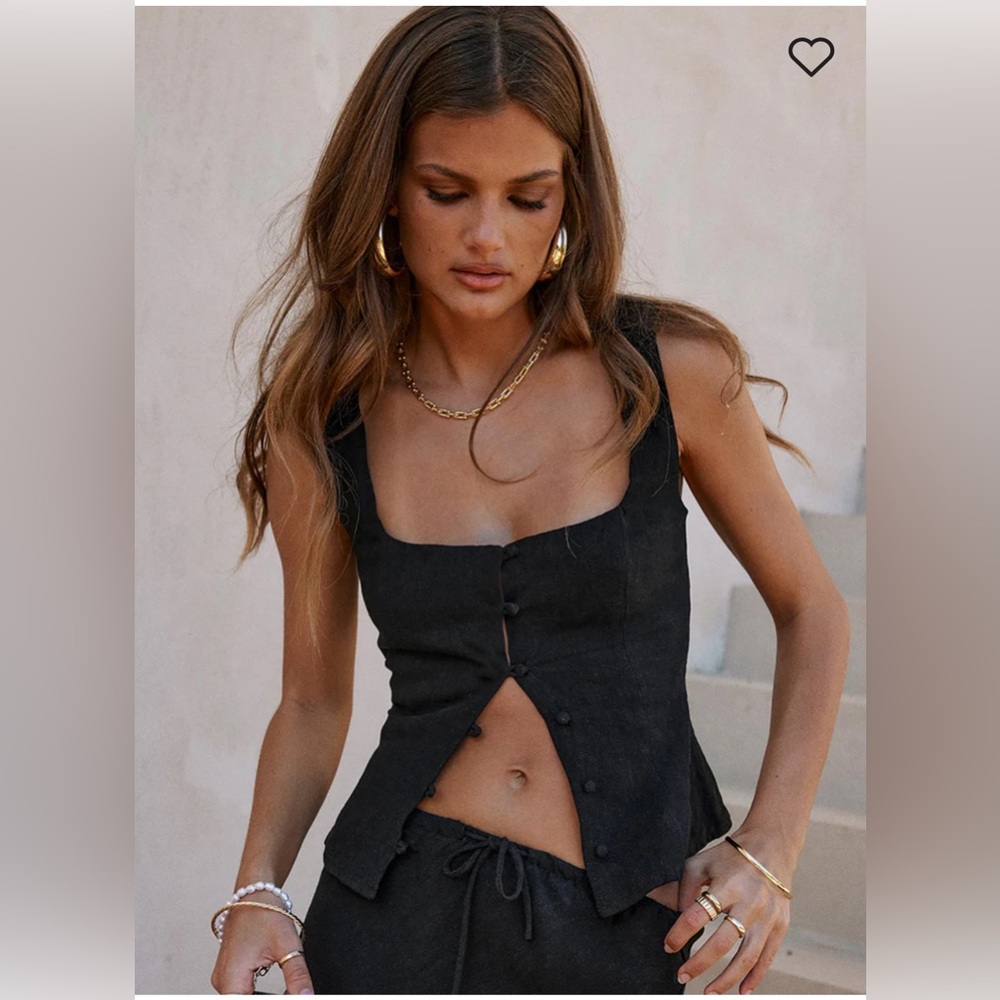 Princess Polly Zenda Linen Blend Top